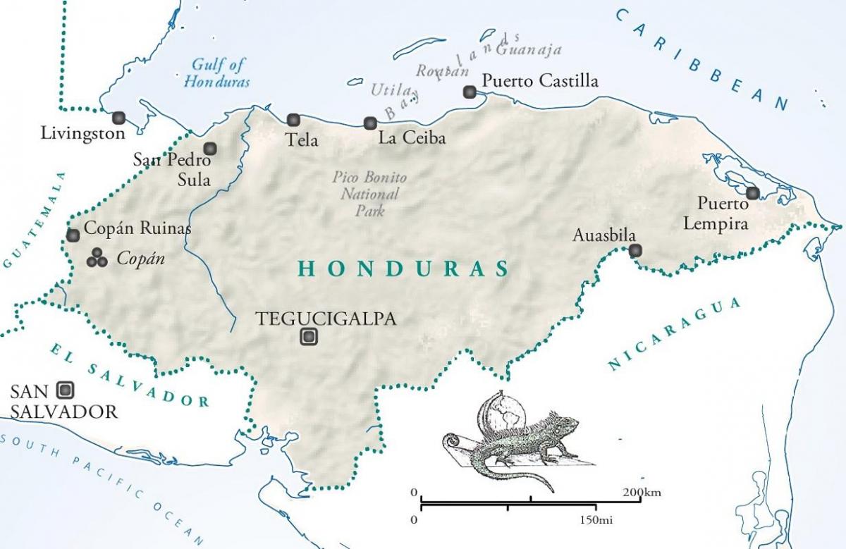 карта на la ceiba Хондурас