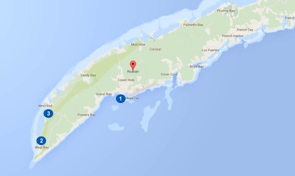 карта на Хондурас и roatan