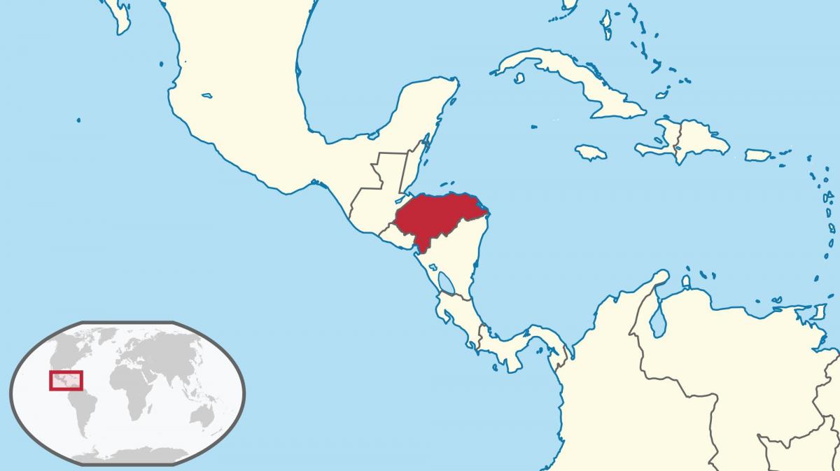 Хондурас локација на мапата на светот