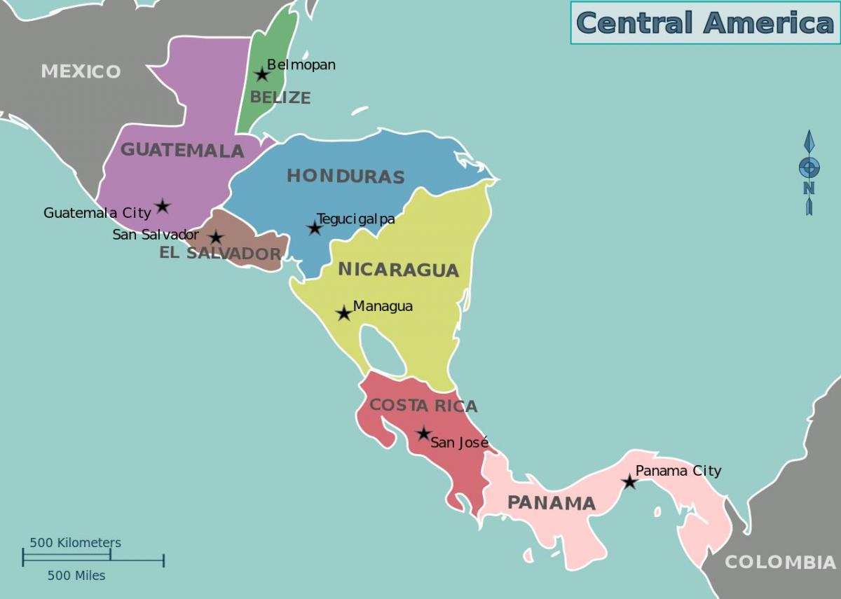 карта на Хондурас мапата централна америка