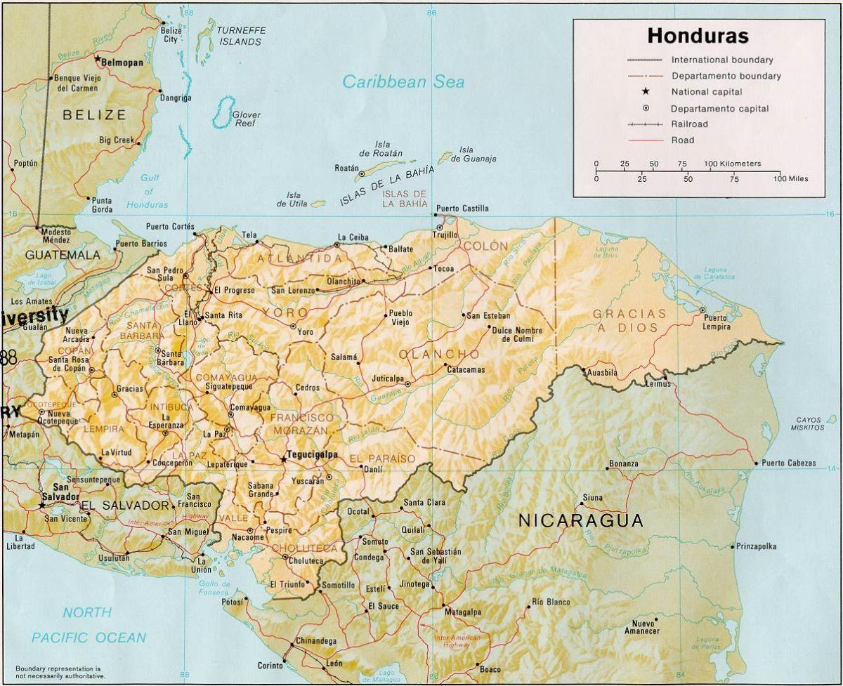 roatan заливот острови Хондурас мапа
