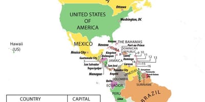 Карта на Хондурас јужна америка