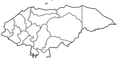 Карта на празно карта на Хондурас
