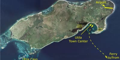 Карта на utila Хондурас